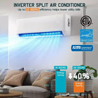 Sistema de aire acondicionado mini split AMERLIFE de 3 zonas 28K BTU (12K+12K+12K) con control WiFi, 22 SEER2, blanco