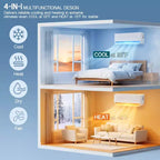 Sistema de aire acondicionado mini split AMERLIFE de 3 zonas 28K BTU (12K+12K+12K) con control WiFi, 22 SEER2, blanco