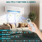 Sistema de aire acondicionado mini split AMERLIFE de 3 zonas 28K BTU (12K+12K+12K) con control WiFi, 22 SEER2, blanco