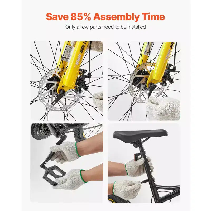 Bicicleta de montaña NAYSAYE de 29 pulgadas con 24 velocidades, suspensión delantera y frenos de disco dobles para aventuras al aire libre en senderos, negro, 57.87*9.45*30.91