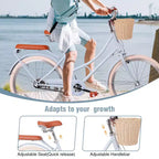 Bicicleta de paseo para mujer NAYSAYE con cesta delantera y cuadro resistente para un cómodo desplazamiento urbano al aire libre, azul, 63.98*24.53*38.82