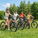 Bicicleta de montaña para jóvenes NAYSAYE de 24 pulgadas con 7 velocidades, suspensión delantera y frenos de disco para niños y niñas, ciclismo al aire libre, blanco, 51.5*8*26.37