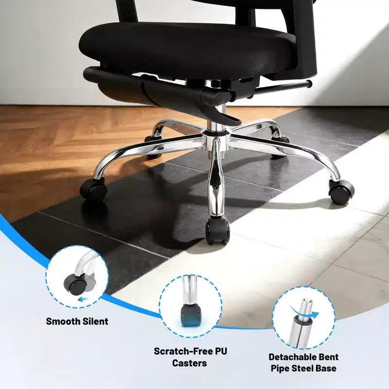 Silla Ergonómica de Oficina y Gaming de Malla con Respaldo Alto, Capacidad Resistente de 400lb con Brazos Abatibles, Reposacabezas Ajustable, Soporte Lumbar y para Piernas, Reclinable