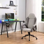 Silla giratoria de juego gris - Room Essentials™: Silla de escritorio tapizada para ordenador, ajustable, con reposabrazos fijos