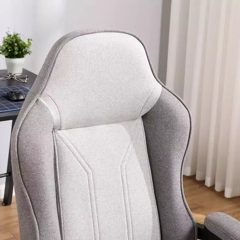 Silla giratoria de juego gris - Room Essentials™: Silla de escritorio tapizada para ordenador, ajustable, con reposabrazos fijos