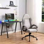 Silla giratoria de juego gris - Room Essentials™: Silla de escritorio tapizada para ordenador, ajustable, con reposabrazos fijos