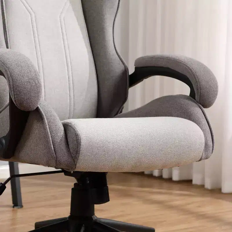 Silla giratoria de juego gris - Room Essentials™: Silla de escritorio tapizada para ordenador, ajustable, con reposabrazos fijos