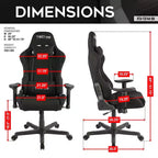 Silla Gamer de Vídeo de Tela Ergonómica de Respaldo Alto Estilo Racer Negra - Techni Sport: Oficina, Giratoria, Soporte Lumbar