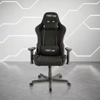 Silla Gamer de Vídeo de Tela Ergonómica de Respaldo Alto Estilo Racer Negra - Techni Sport: Oficina, Giratoria, Soporte Lumbar