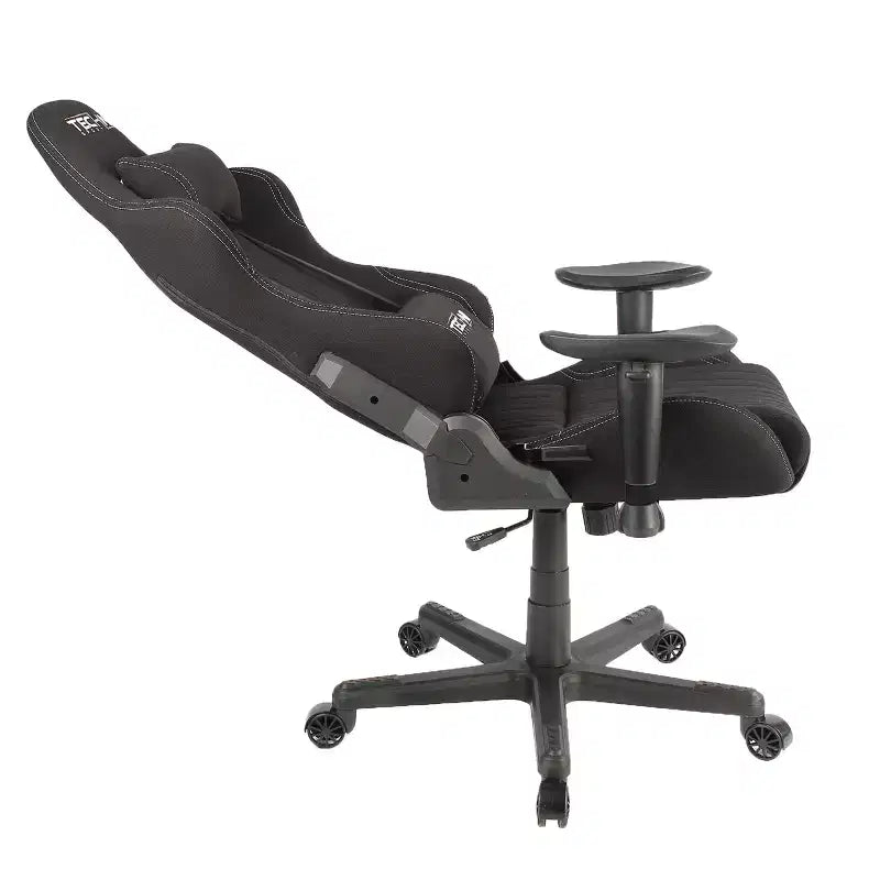 Silla Gamer de Vídeo de Tela Ergonómica de Respaldo Alto Estilo Racer Negra - Techni Sport: Oficina, Giratoria, Soporte Lumbar