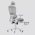 Silla de juego Airflex2 de malla con reposapiés blanca - Techni Sport: Inclinación sincronizada, capacidad de 124,7 kg, diseño ergonómico