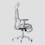 Silla de juego Airflex2 de malla con reposapiés blanca - Techni Sport: Inclinación sincronizada, capacidad de 124,7 kg, diseño ergonómico