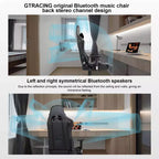 Silla de juego GTRACING con altavoces Bluetooth, silla de oficina de PU de respaldo alto, negra