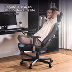 Silla de juego GTRACING con altavoces Bluetooth, silla de oficina de PU de respaldo alto, negra