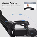 GTRACING Silla Gaming Silla de Oficina de Malla Ergonómica Reclinable con Reposapiés Negra