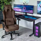 Silla de oficina y juegos Arozzi Vernazza Supersoft con soporte lumbar de espuma viscoelástica, marrón