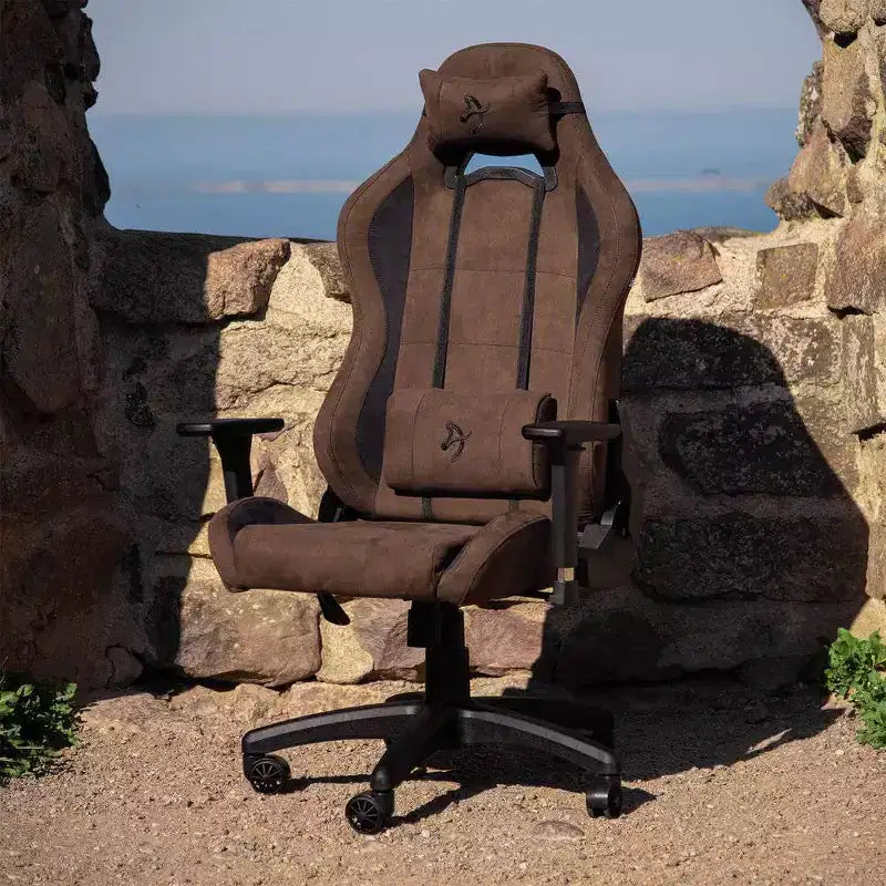 Silla de oficina y juego Arozzi Torretta Premium con tapicería supersuave, color marrón