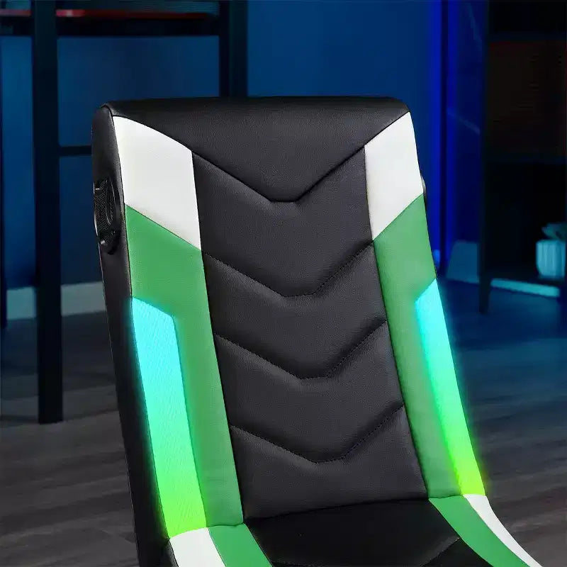 Sillón Gaming Reclinable X Rocker Horizon RGB LED Audio de Suelo Verde/Negro/Blanco