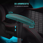 Silla Gamer GTPLAYER con Altavoces Bluetooth y Reposapiés Silla de Oficina con Respaldo Alto Roja