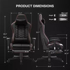 Silla Gamer GTPLAYER con Altavoces Bluetooth y Reposapiés Silla de Oficina con Respaldo Alto Roja