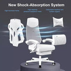Silla Gamer GTRACING Silla de ordenador de malla Reclinable ergonómica con reposapiés Blanca