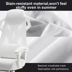 Silla Gamer GTRACING Silla de ordenador de malla Reclinable ergonómica con reposapiés Blanca