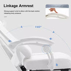 Silla Gamer GTRACING Silla de ordenador de malla Reclinable ergonómica con reposapiés Blanca