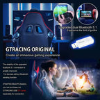 Silla de _gaming_ GTRACING con altavoces Bluetooth, silla de oficina de PU de respaldo alto, roja