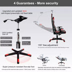 Silla de _gaming_ GTRACING con altavoces Bluetooth, silla de oficina de PU de respaldo alto, roja