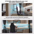 Silla de juego GTRACING con altavoces Bluetooth, silla de oficina de respaldo alto de PU, morado