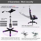 Silla de juego GTRACING con altavoces Bluetooth, silla de oficina de respaldo alto de PU, morado