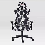 Ts85 Silla gamer de lujo con estampado de vaca - Techni Sport: Tapizado de terciopelo, espuma viscoelástica, ajustable