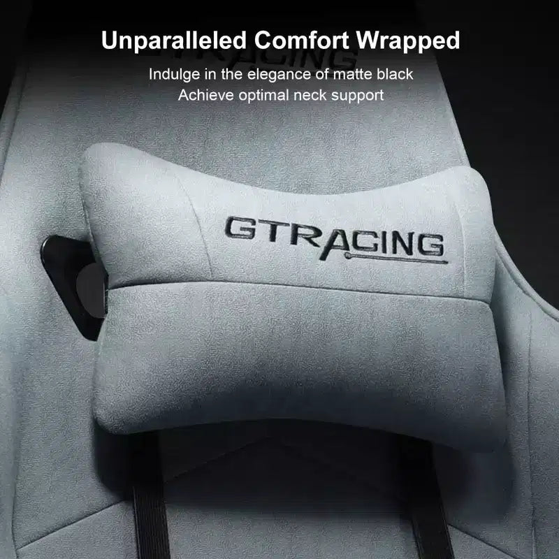 Silla gaming GTRACING con reposapiés, silla de oficina reclinable ergonómica con soporte lumbar, azul