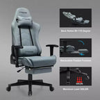 Silla gaming GTRACING con reposapiés, silla de oficina reclinable ergonómica con soporte lumbar, azul