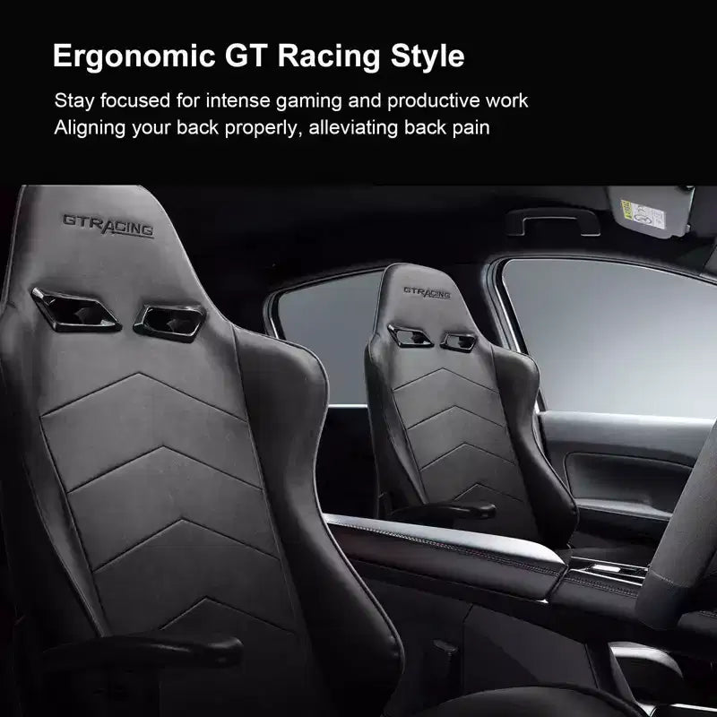 Silla gamer GTRACING con reposapiés, silla de oficina reclinable ergonómica con soporte lumbar, gris