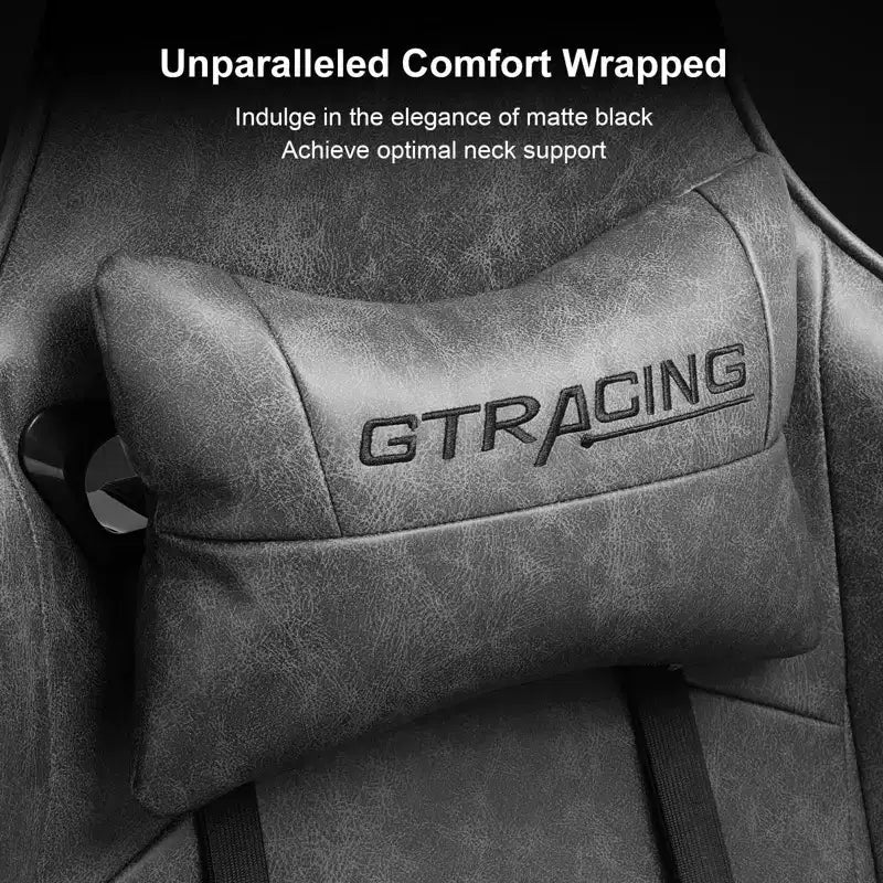 Silla gamer GTRACING con reposapiés, silla de oficina reclinable ergonómica con soporte lumbar, gris