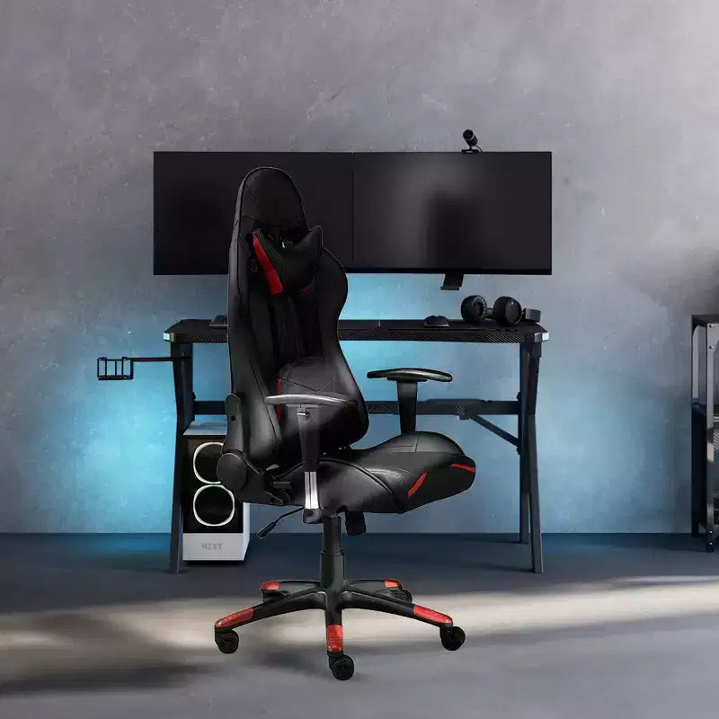 Silla para juegos Lucas Brassex de 52" negra/roja