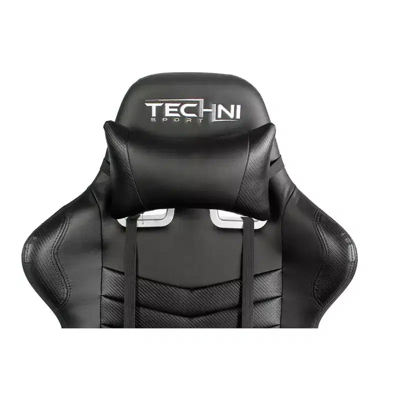Ts-5100 Silla ergonómica de videojuegos con respaldo alto estilo de carreras - Techni Sport: giratoria, ajustable