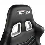 Ts-5100 Silla ergonómica de videojuegos con respaldo alto estilo de carreras - Techni Sport: giratoria, ajustable