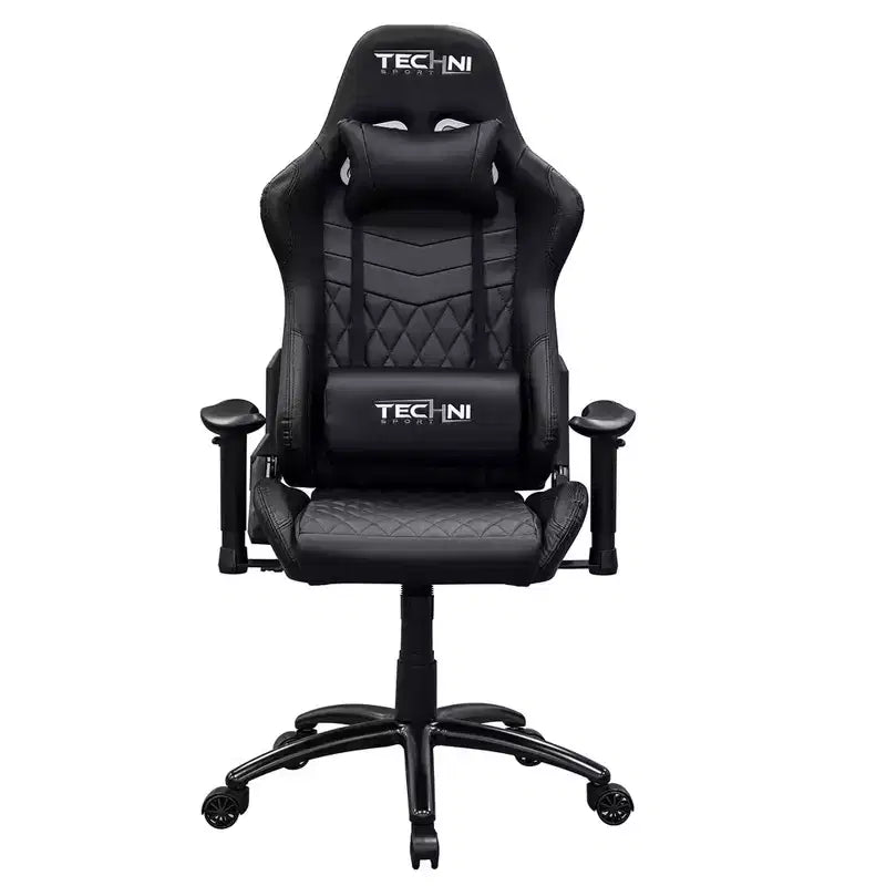 Ts-5100 Silla ergonómica de videojuegos con respaldo alto estilo de carreras - Techni Sport: giratoria, ajustable