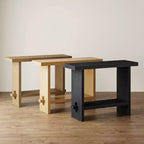 Mesa de Sofá Consola – 40" Estrecha, Chapa de Roble Negro Recuperado, 2 Niveles, Estilo Rústico