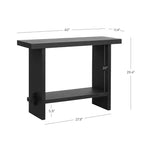 Mesa de Sofá Consola – 40" Estrecha, Chapa de Roble Negro Recuperado, 2 Niveles, Estilo Rústico