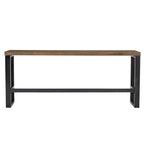 Mesa de Bar Sofá de Estilo Rústico – Consola Industrial Moderna, Nogal y Marco de Metal Negro