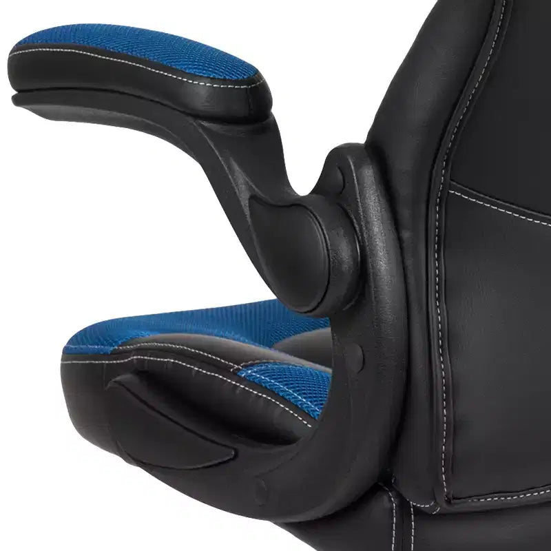 Flash Furniture X10 Silla de juego Silla de oficina de carreras ergonómica para computadora PC Silla giratoria ajustable con brazos abatibles
