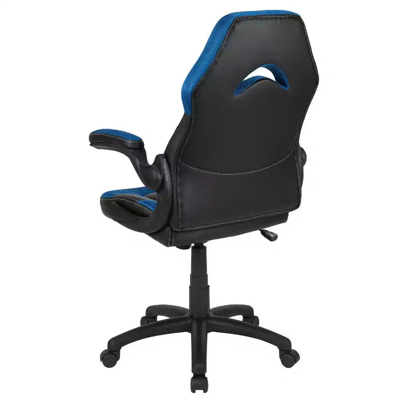 Flash Furniture X10 Silla de juego Silla de oficina de carreras ergonómica para computadora PC Silla giratoria ajustable con brazos abatibles