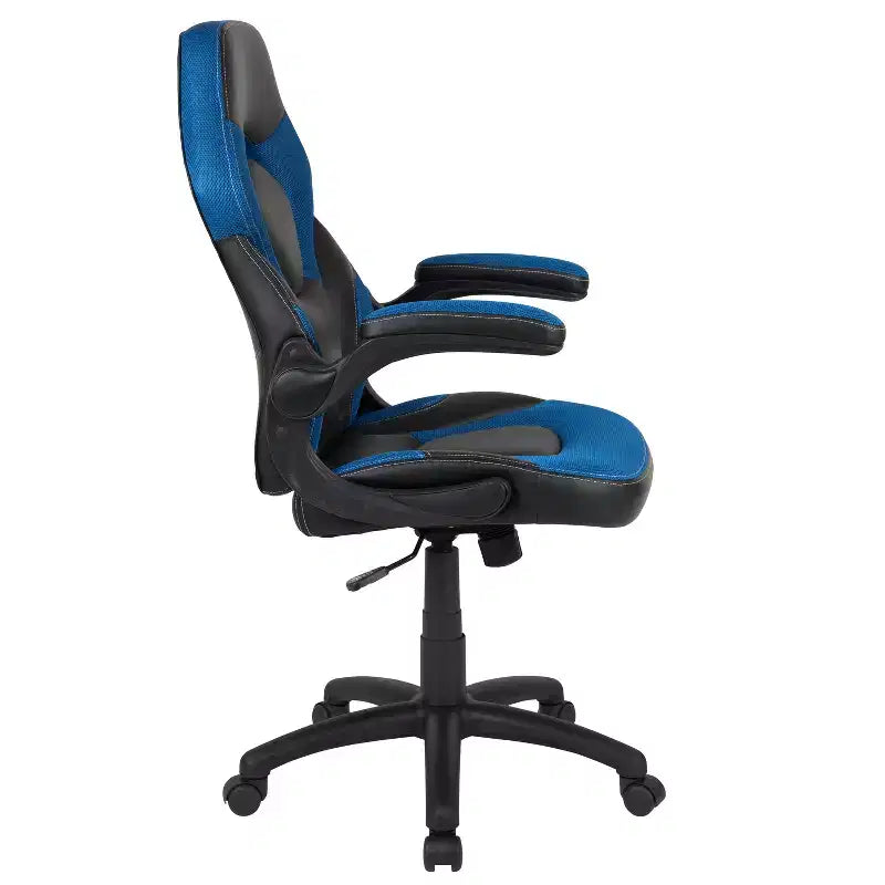 Flash Furniture X10 Silla de juego Silla de oficina de carreras ergonómica para computadora PC Silla giratoria ajustable con brazos abatibles