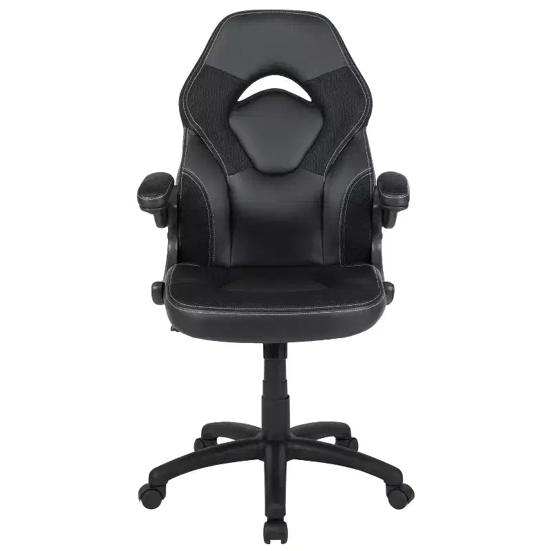 Flash Furniture X10 Silla de juego Silla de oficina de carreras ergonómica para computadora PC Silla giratoria ajustable con brazos abatibles