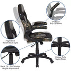 Flash Furniture X10 Silla de juego Silla de oficina de carreras ergonómica para computadora PC Silla giratoria ajustable con brazos abatibles