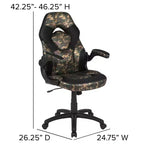 Flash Furniture X10 Silla de juego Silla de oficina de carreras ergonómica para computadora PC Silla giratoria ajustable con brazos abatibles