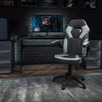 Flash Furniture X10 Silla de juego Silla de oficina de carreras ergonómica para computadora PC Silla giratoria ajustable con brazos abatibles